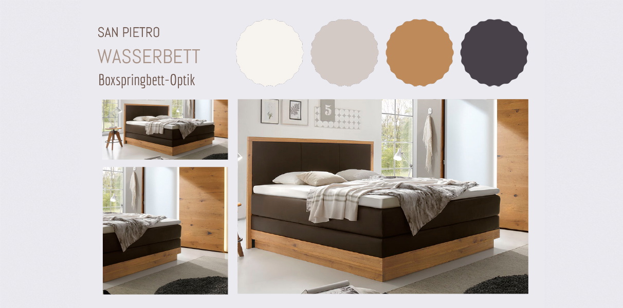 Boxspring-Wasserbett mit San Pietro Kopfteil Abbildung 2